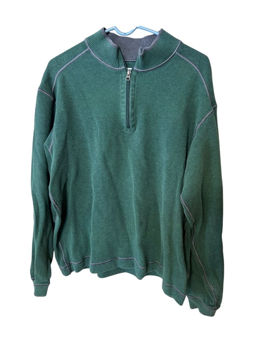 Cutter & Buck Forest Green Quarter Zip Pullover Sweater Mens XL Cotton